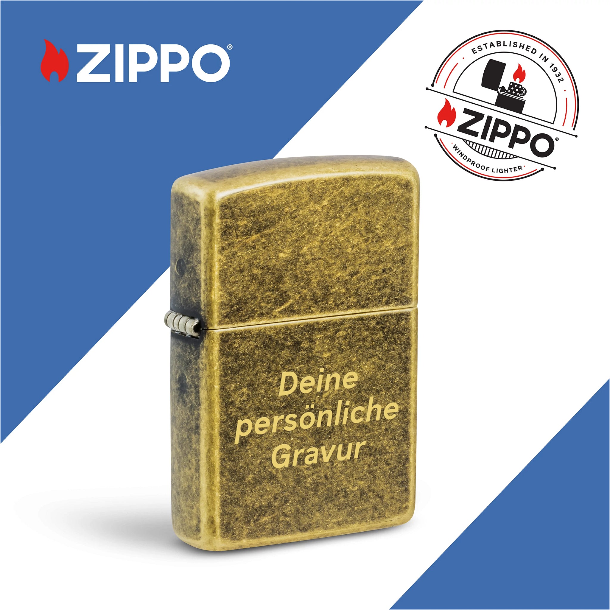 PL ZIPPO 201 ANTIQUE BRASS -A