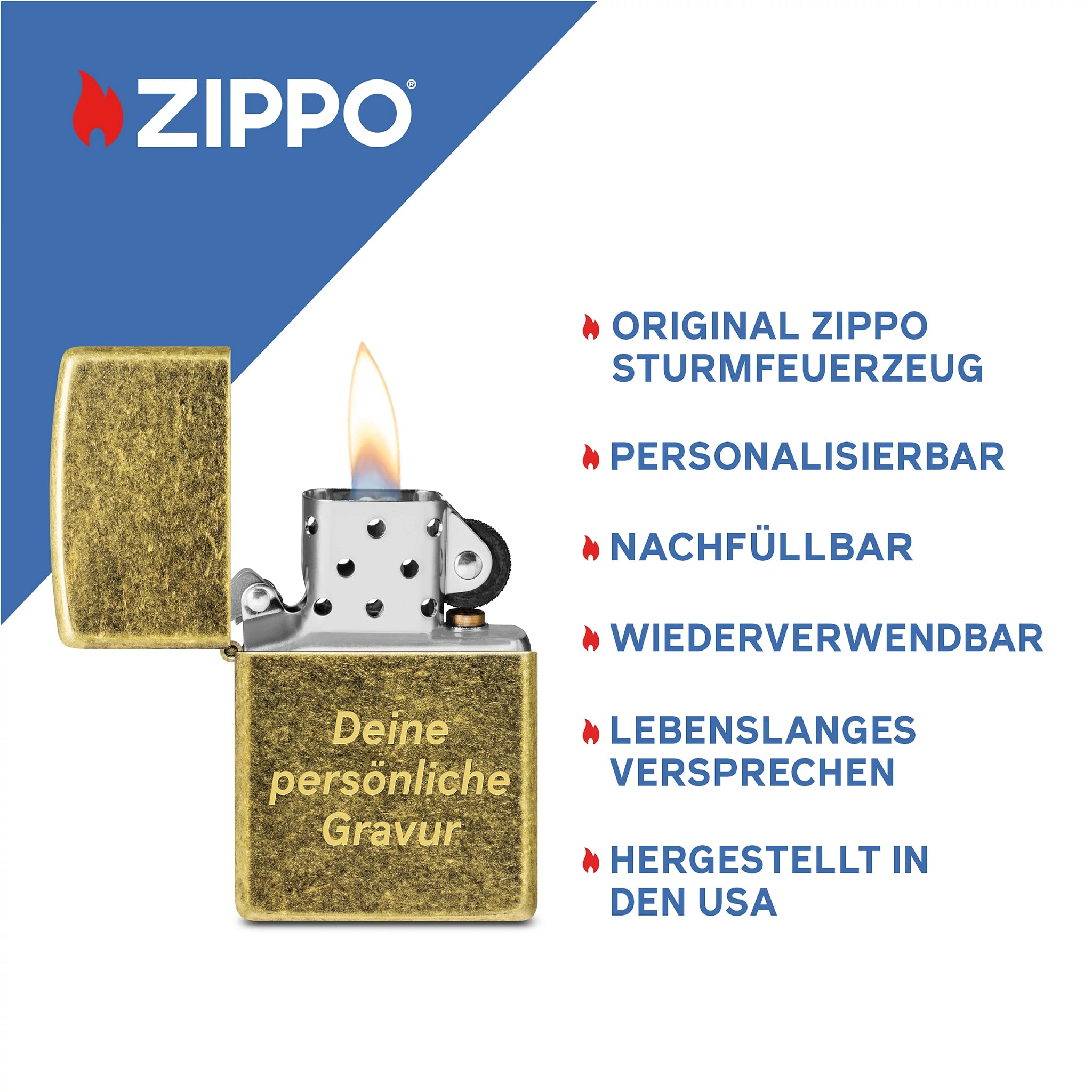 PL ZIPPO 201 ANTIQUE BRASS -A