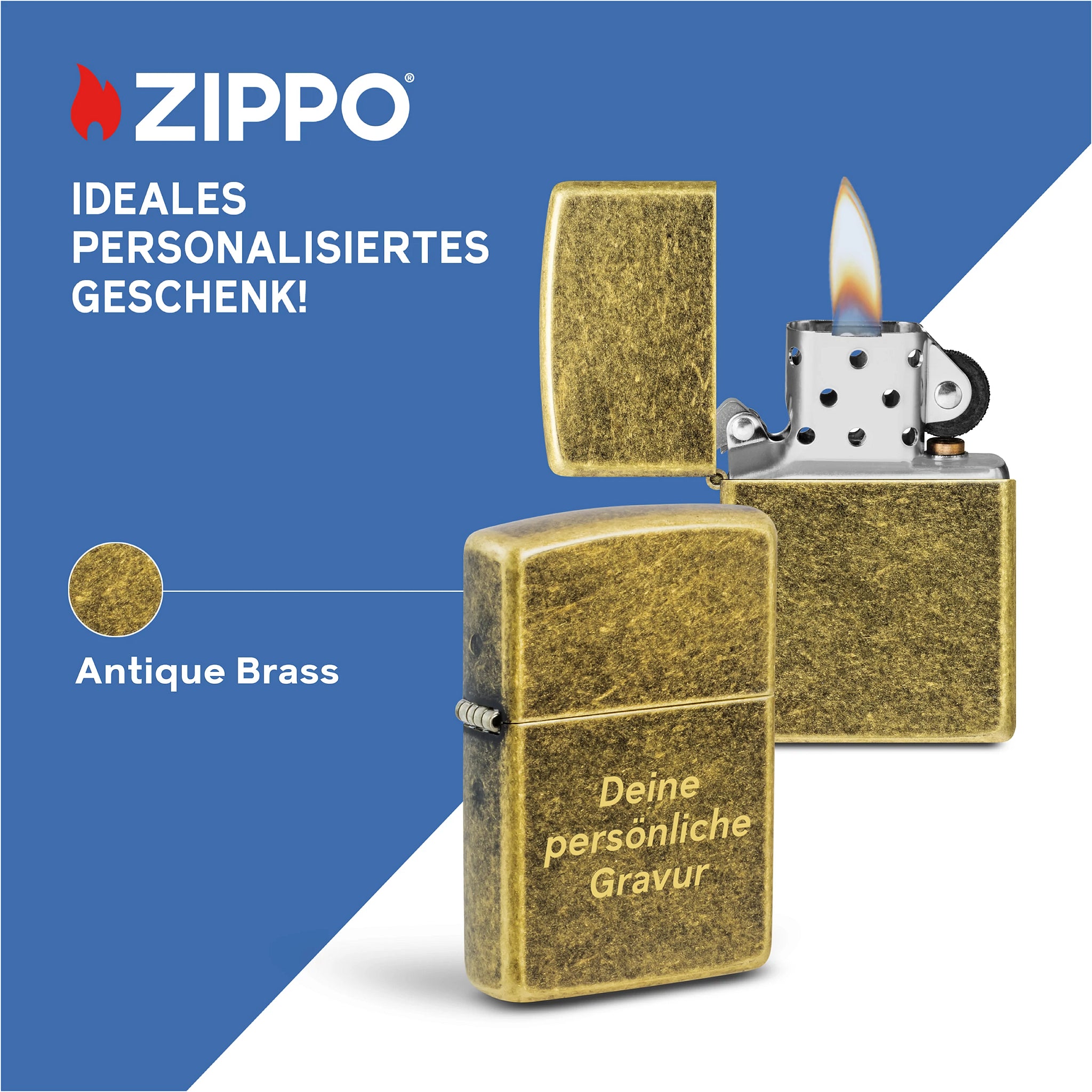 PL ZIPPO 201 ANTIQUE BRASS -A